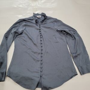 Express Slate Blue Button-Up Dress Shirt